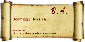 Bodrogi Anina névjegykártya